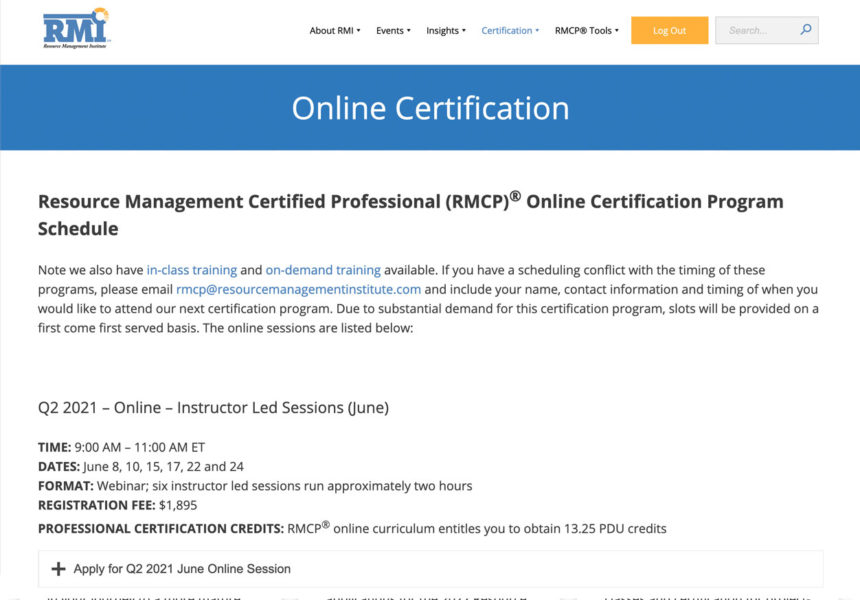 resource-management-institute-online-certification