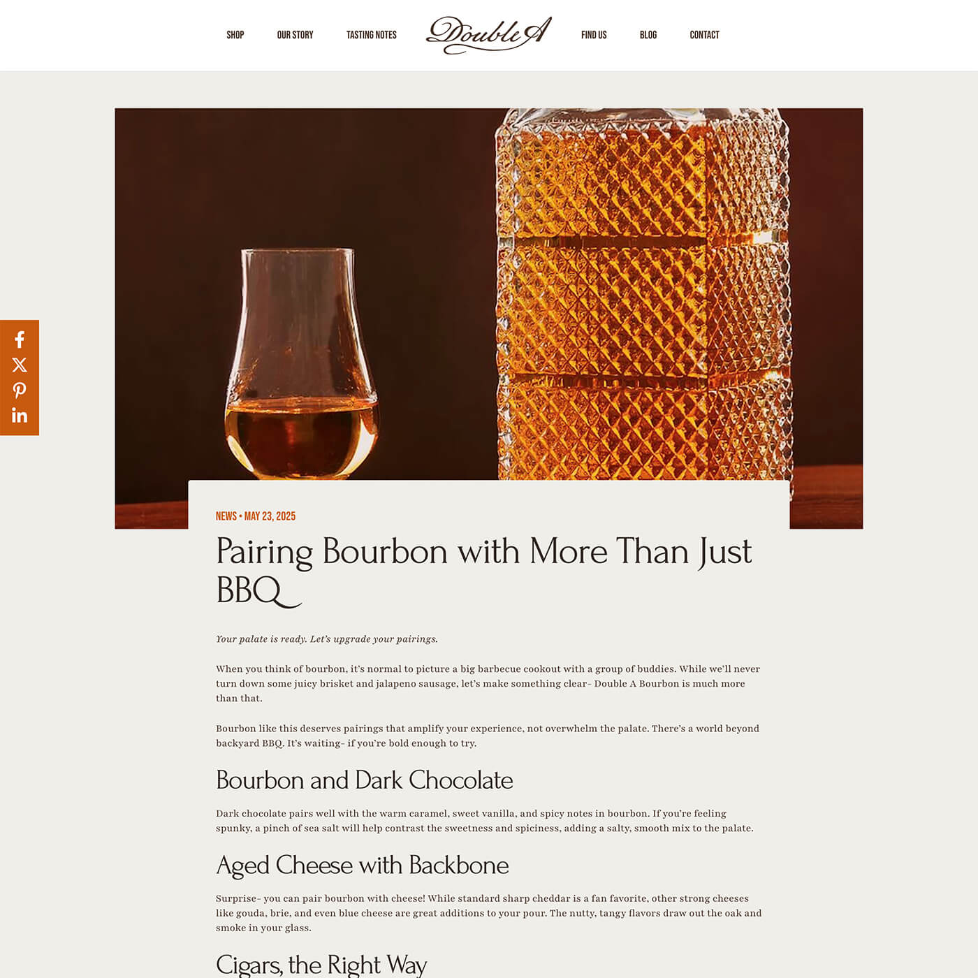 Texas Web Design: Food and Beverage Brand Lifestyle Website Project