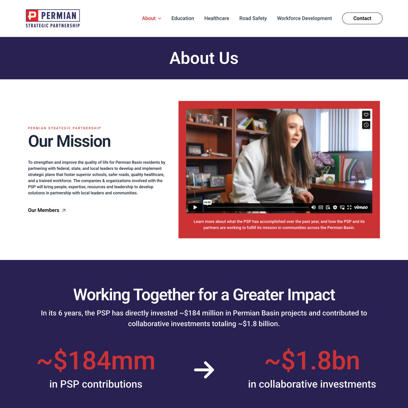Mobile-responsive layout for regional development website
