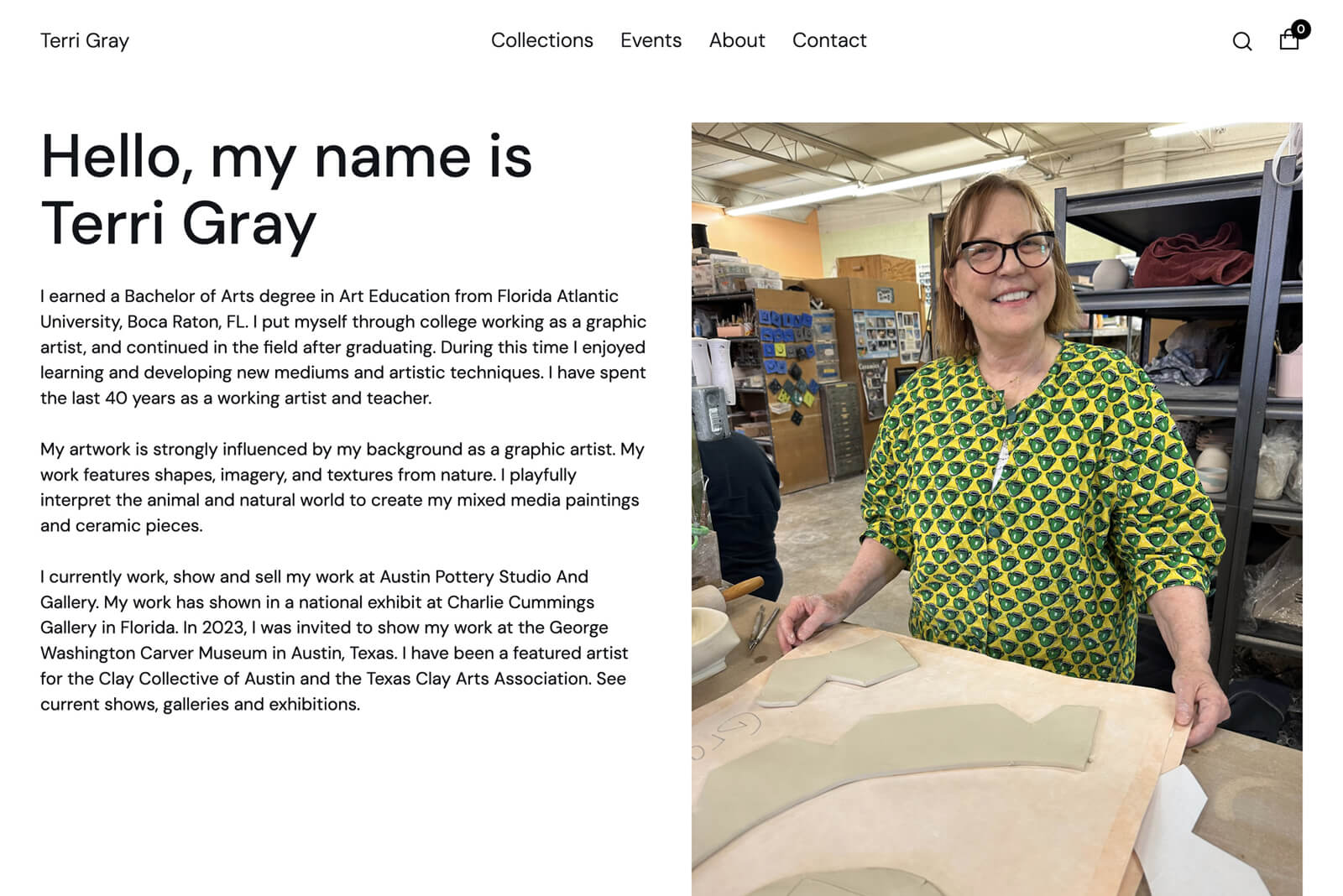 Austin Web Design: Artist eCommerce Webflow Store Project