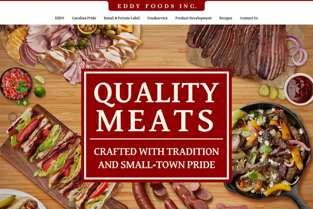 Eddy Foods corporate website design for national food brand by Austin Web and Design
