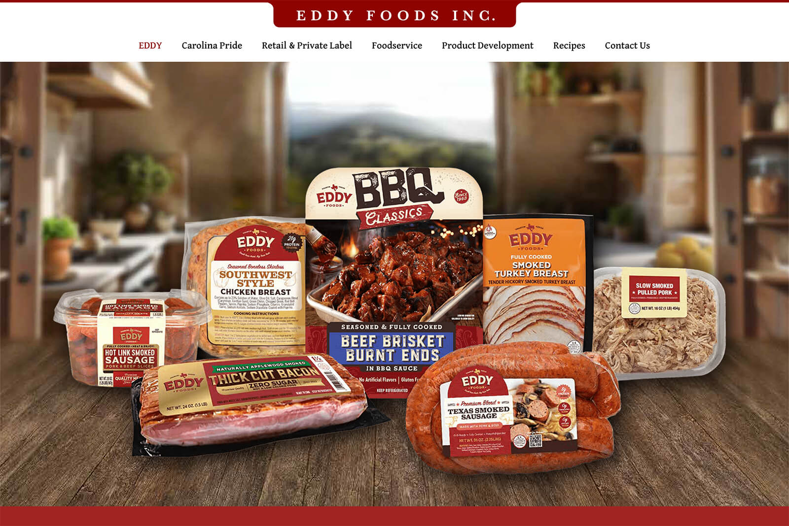Eddy Foods corporate website design for national food brand by Austin Web and Design
