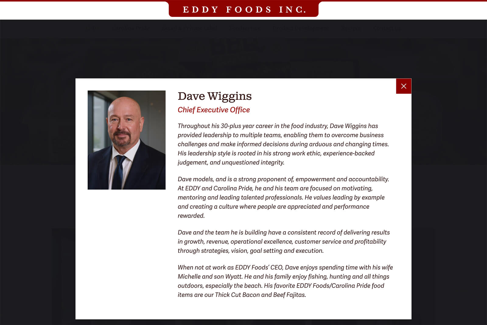 Eddy Foods corporate website design for national food brand by Austin Web and Design