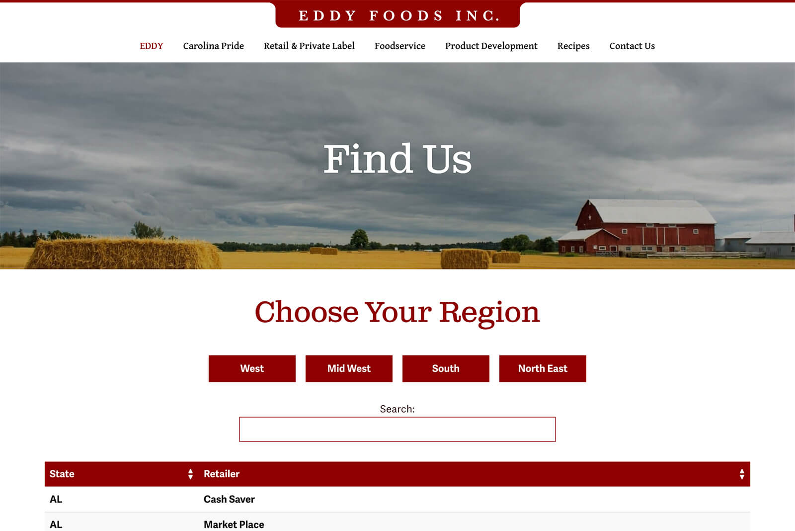 Eddy Foods corporate website design for national food brand by Austin Web and Design