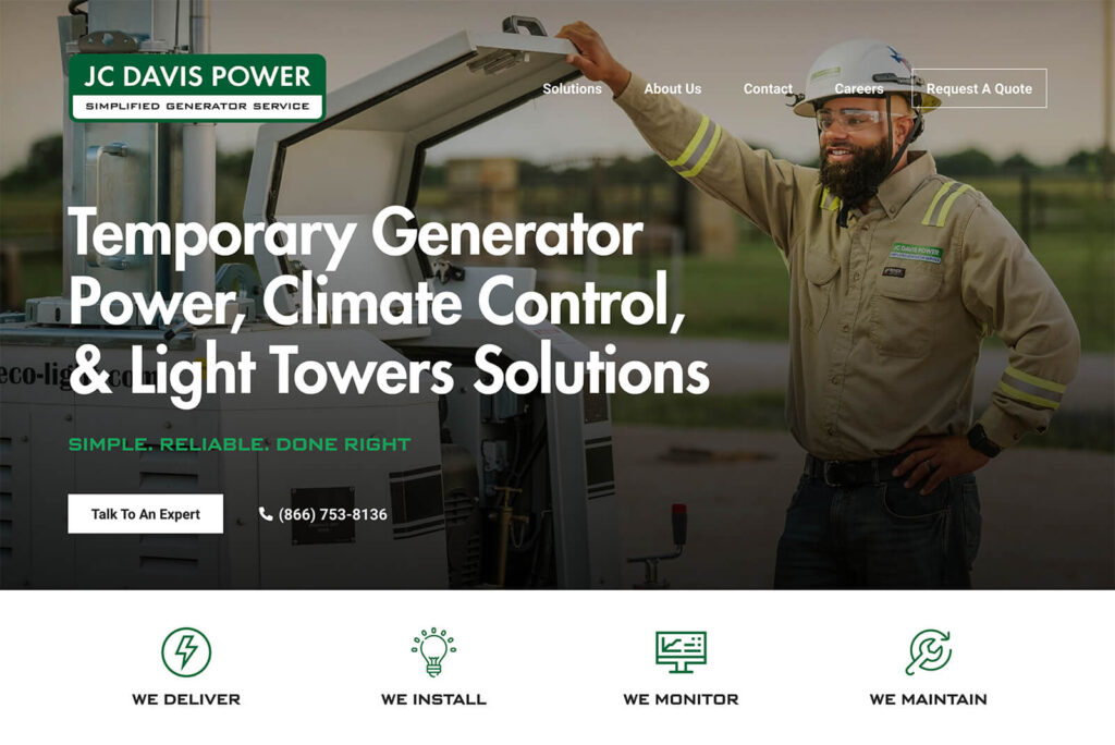 Website Redesign & Custom Development for JC Davis Power