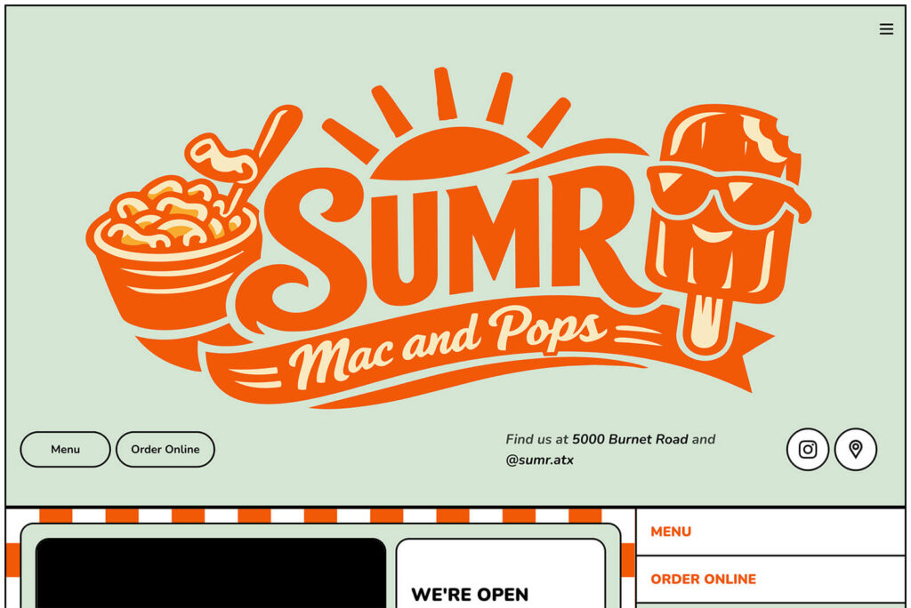 SUMR Mac & Pops Webflow website customized by Austin Web & Design